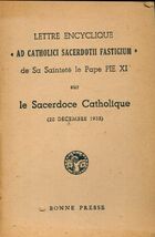  Achetez le livre d'occasion Ad Catholici sacerdotii fatigium sur Livrenpoche.com 