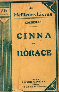  Achetez le livre d'occasion Cinna / Horace de Pierre Corneille sur Livrenpoche.com 