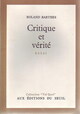  Achetez le livre d'occasion Critique et vérité de Roland Barthes sur Livrenpoche.com 