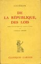  Achetez le livre d'occasion De la république, des lois de Cicéron sur Livrenpoche.com 