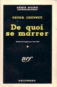  Achetez le livre d'occasion De quoi se marrer de Peter Cheyney sur Livrenpoche.com 