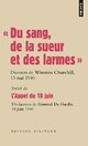  Achetez le livre d'occasion Du sang, de la sueur et des larmes / L'appel du 18 juin de Général Charles De Gaulle sur Livrenpoche.com 