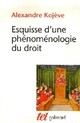  Achetez le livre d'occasion Esquisse d'une phénoménologie du droit de Alexandre Kojève sur Livrenpoche.com 