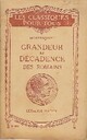  Achetez le livre d'occasion Grandeur et décadence des romains de Charles De Montesquieu sur Livrenpoche.com 