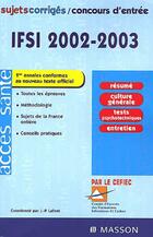  Achetez le livre d'occasion IFSI 2002-2003 sur Livrenpoche.com 