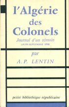  Achetez le livre d'occasion L'Algérie des Colonels sur Livrenpoche.com 