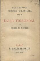  Achetez le livre d'occasion Les grandes figures coloniales Tome VI : Lally-Tollendal sur Livrenpoche.com 