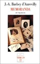  Achetez le livre d'occasion Memoranda de Jules Barbey D'Aurevilly sur Livrenpoche.com 