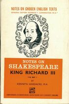  Achetez le livre d'occasion Notes on Shakespeare King Richard III sur Livrenpoche.com 