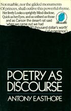  Achetez le livre d'occasion Poetry as discourse sur Livrenpoche.com 