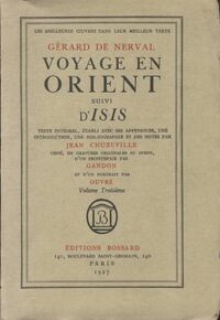  Achetez le livre d'occasion Voyage en Orient Tome III / Isis de Gérard De Nerval sur Livrenpoche.com 